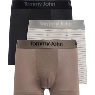 Tommy John Assorted 3-Pack Second Skin 4-Inch Stretch Modal Boxer Briefs in Blkbty/flcn/vntstrdv at Nordstrom, Size Xx-Large