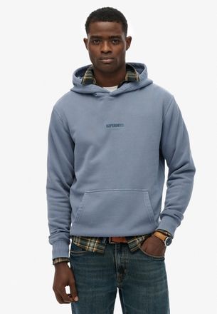 Superdry Kapuzensweatshirt SUPERDRY MICRO LOGO HOOD, Herren, Gr. XXL, flint stone blau grau, angeraute Sweatware, Obermaterial: 80% Baumwolle, 20% Polyester, u
