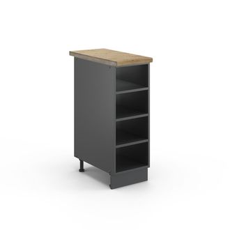 Vicco Estante De Cocina Fame-line, Antracita, 30 Cm, Et Roble, Vicco