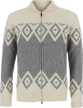 KANGRA Cardigan Zip Fantasia - - Knitwear - Uomo - Beige - 2XL