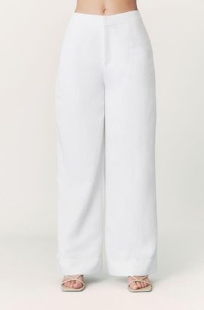 Six Stories Verity Tailored Textured Pants in White at Nordstrom, Size 10