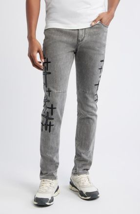 Rta Bryant Clouded Mist Cross Skinny Jeans in Clouded Mist Cross Patch at Nordstrom, Size 38