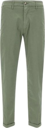 Re-hash Groene Stretch Katoen Chinos - Heren - Chinos - Groen - W38 - Katoen - Broeken