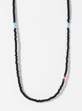 Le 31 Blue and red accent bead necklace