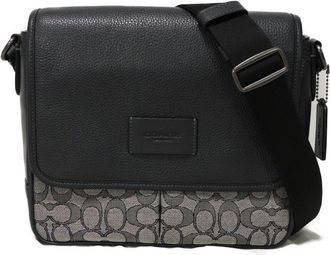 Coach Sprint Map Bag 25 Signature Jacquard Canvas Refined Pebble Leather Shoulder Bag