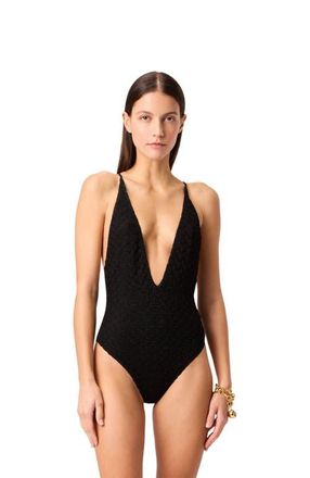 Missoni One-piece Swimsuit In Lam&eacute; Viscose With Raschel Workmanship in Black at Nordstrom, Size 44 It