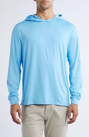 Johnnie-O Talon PREP-FORMANCE Long Sleeve Hooded T-Shirt in Maliblu at Nordstrom, Size Medium