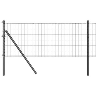 Berkfield Home Euro Fence with 13 Posts 0.6x50 m Galvanised Steel Grey in Silver
