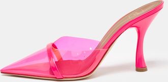 Malone Souliers Neon Pink Patent Leather And Pvc Joella Heel Mules