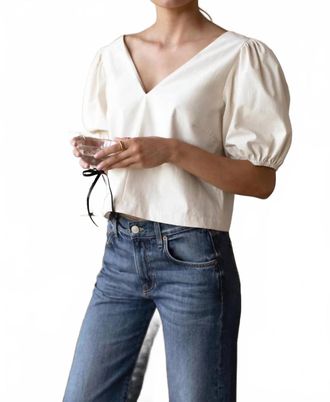 Emerson Fry Viscose V Top In White Swan