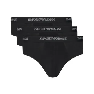 Emporio Armani Bottoms, male, Black, Size: S Three-pack of stretch jersey briefs