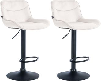 Clp Juego De 2 Taburetes De Bar Vonore En Terciopelo Crema Negro