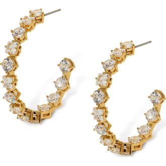 Nadri Lucia Cubic Zirconia Inside Out Hoop Earrings in Gold at Nordstrom