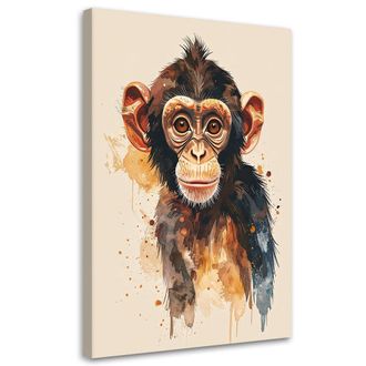 Feeby Cuadro Sobre Lienzo, Peque&ntilde;os Monos Animales, 70x100