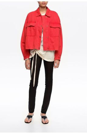 Bimba & Lola Short Faded Cotton Jacket in Red at Nordstrom, Size Medium Eu