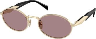 Prada Stijlvolle zonnebril in bruin verloop - Dames - Zonnebrillen - Geel - 55 MM - Accessoires