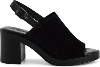 Tamaris Schoenen, Dames, Zwart, 40 EU, Leer, Platte Sandaal met Hak
