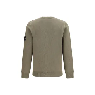 Stone Island Logo-Patch Cotton Knit Sweater - Gray