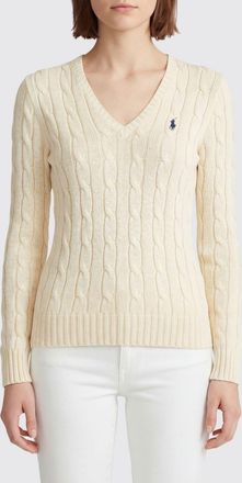 Polo Ralph Lauren Maglia a v in cotone con logo Polo Ralph Lauren