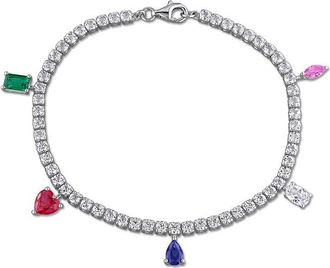 Rina Limor Silver 10.05 Ct. Tw. Lab-Grown Gemstone Bracelet