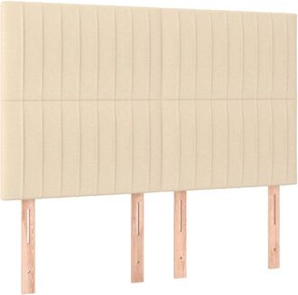 vidaXL Cabeceros 4 Unidades Tela Color Crema 72x5x78/88 Cm Vidaxl