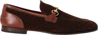 Gucci Pre-owned Mens Jordaan Horsebit Loafers in Brown Suede - Mocha - Size UK 12