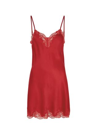 NK iMode NK Imode Morgan Lace-trimmed Silk Chemise - Red - XL (UK16 /xl)
