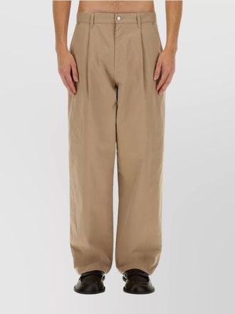 Moschino wide leg cotton blend pants with pockets