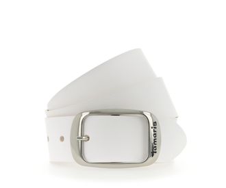 Tamaris Lederg&uuml;rtel TAMARIS, Damen, Gr. 11,5, weiss (wei&szlig;), Rindsleder, unifarben, G&uuml;rtel Lederg&uuml;rtel, Doppelschliesse in gl&auml;nzendem Silber
