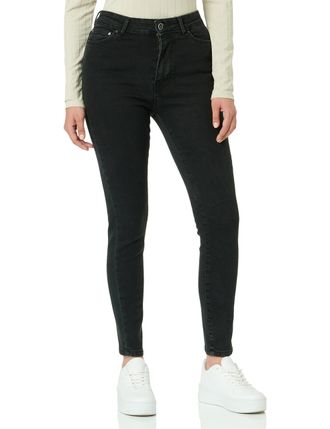 Only Petite Onliconic HW SK Long ANK DNM FN PTT Jeans, Black Denim, 30/30, zwart denim, 30W x 30L