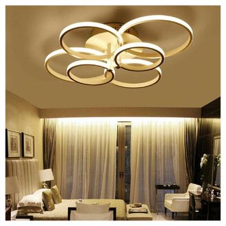 Trade Shop Trade Shop Traesio - Trade Shop - Plafoniera Led Moderno 6 Anelli Lampadario 51 W Luce Fredda Calda Naturale C08
