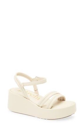 Pedro Garcia Vhava Platform Wedge Sandal in Macadamia Nappa at Nordstrom Rack, Size 7Us / 37Eu