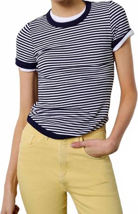 Favorite Daughter Foundation Tee In Navy/white Stripe