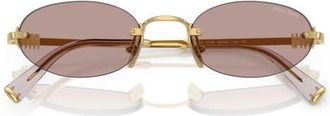 Miu Miu 51mm Oval Rimless Sunglasses in Gold at Nordstrom