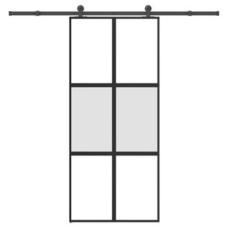 vidaXL Vidaxl Porta Scorrevole Ferramenta 90x205 Cm Vetro Temperato