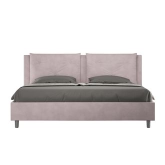 ITYhome Letto Matrimoniale King Size Rivestito In Microfibra - Appia - Colore: Glicine - Dimensione Rete: 180x200 - Tipologia Letto: Senza Rete