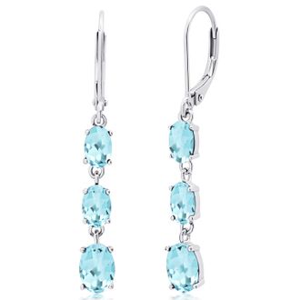 MAX + STONE Gemstone Oval Shape Dangle Earrings in 925 Sterling Silver (1.5)