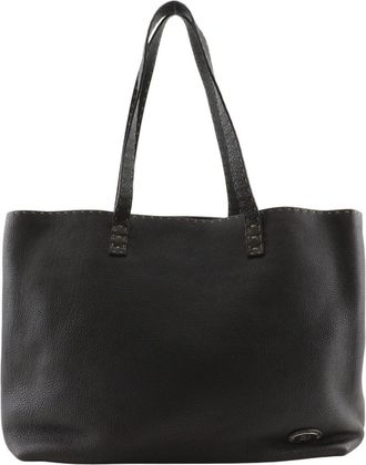 Fendi Selleria Brown Leather Tote Bag (Pre-Owned)