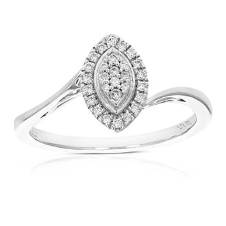 Vir Jewels 1/8 cttw Lab Grown Diamond Ring in Sterling Silver For Women