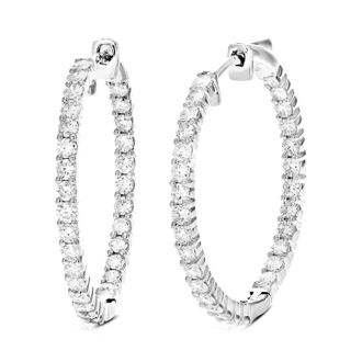 Vir Jewels 1.50 cttw Lab Grown Diamond Hoops Earrings in Sterling Silver With Hidden Post For Women