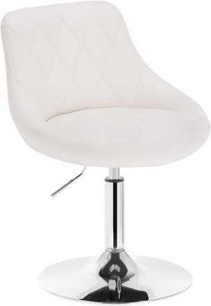 Woltu Woltu Juego De 1 Taburete De Bar De Poliuretano, Silla De Bar, Taburete De Sal&oacute;n Con Respaldo, Rotaci&oacute;n De 360&deg;, Altura Ajustable, Blanco