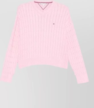 Tommy Hilfiger cable-knit v-neck sweatshirt