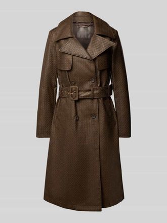 Guess Trenchcoat mit Tailleng&uuml;rtel Modell CARMEN in Dunkelbraun, Gr&ouml;&szlig;e XS