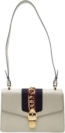 Gucci Pre-owned Shoulder Bags, female, White, Size: ONE SIZE Pre-owned Leather Shoulder Bag