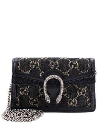 Gucci Black Gg Denim Dionysus Bag Super Mini (Authentic Pre-Loved)