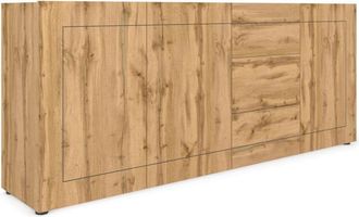 Itamoby Aparador 3 puertas/3 cajones 200x40x83,5 cm efecto madeira roble
