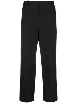 Neil Barrett contrasting side panel cropped trousers - men - Polyester/Spandex/Elastane/Virgin Wool - 44 - Black