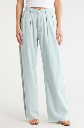 Denimist Blaire Double Pleated Raw Hem Wide Leg Pants in Sunfaded Blue at Nordstrom Rack, Size 29