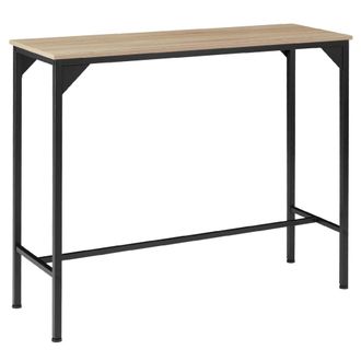 TecTake Mesa alta rectangular, madera y acero, 120x40x100,5cm, madera clara