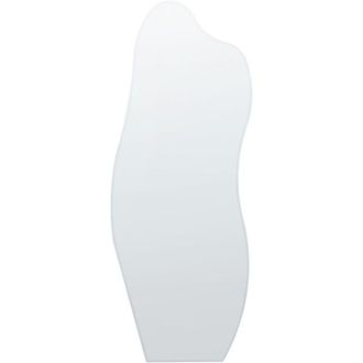 Beliani Espejo De Pared Moderno Marco Mdf Forma Irregular Con Ganchos Plateado Estang